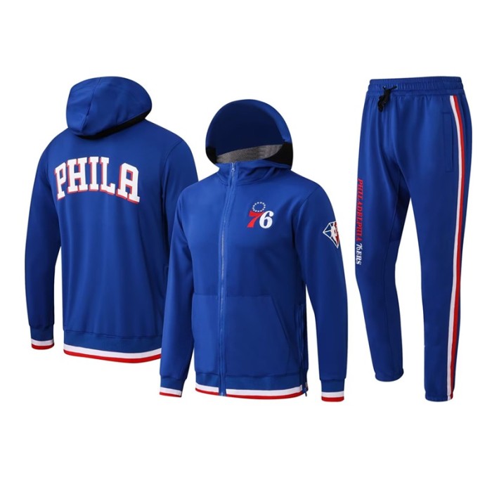 Philadelphia 76ers jacket wear a hat