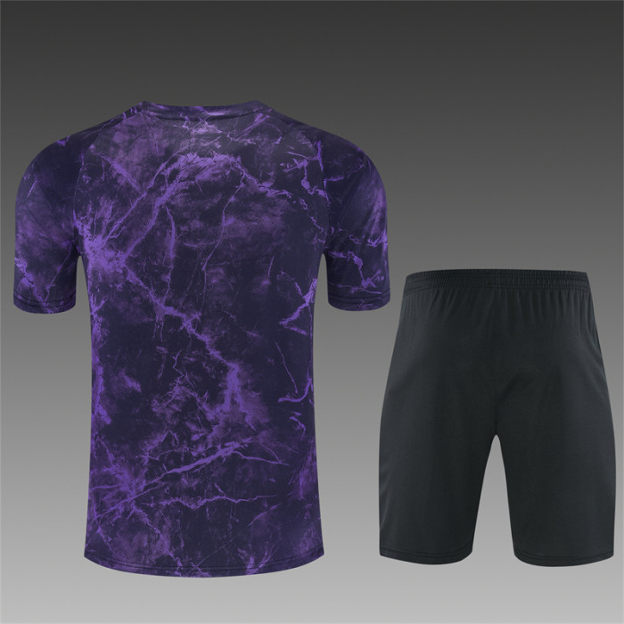 26/27 Barcelona Short sleeve Adult training suit Purple