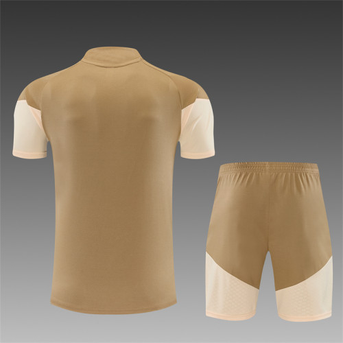 26/27 Arsenal Short sleeve training Adult suit  golden