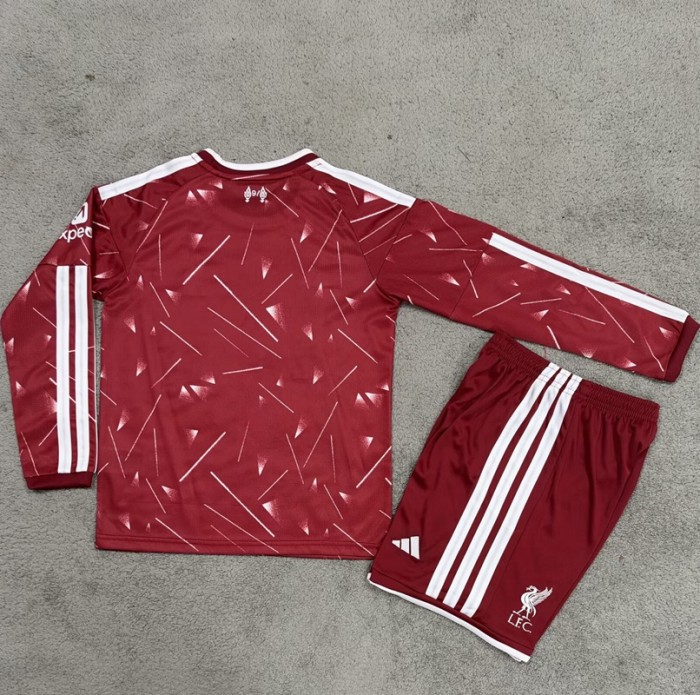 26/27 liverpool home kids kit long sleeves