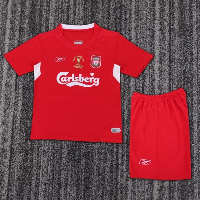 Retro 2005 Liverpool home kids kit champion