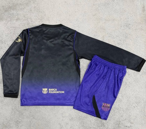 26/27 Barcelona Away kids kit long sleeves