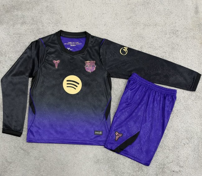 26/27 Barcelona Away kids kit long sleeves