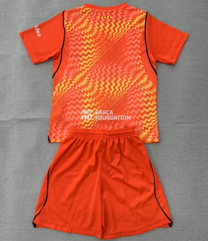 26/27 Barcelona Goalkeeper kids kit orange