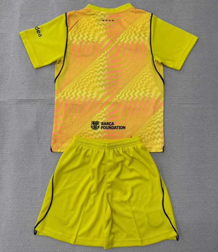 26/27 Barcelona Goalkeeper kids kit yellow