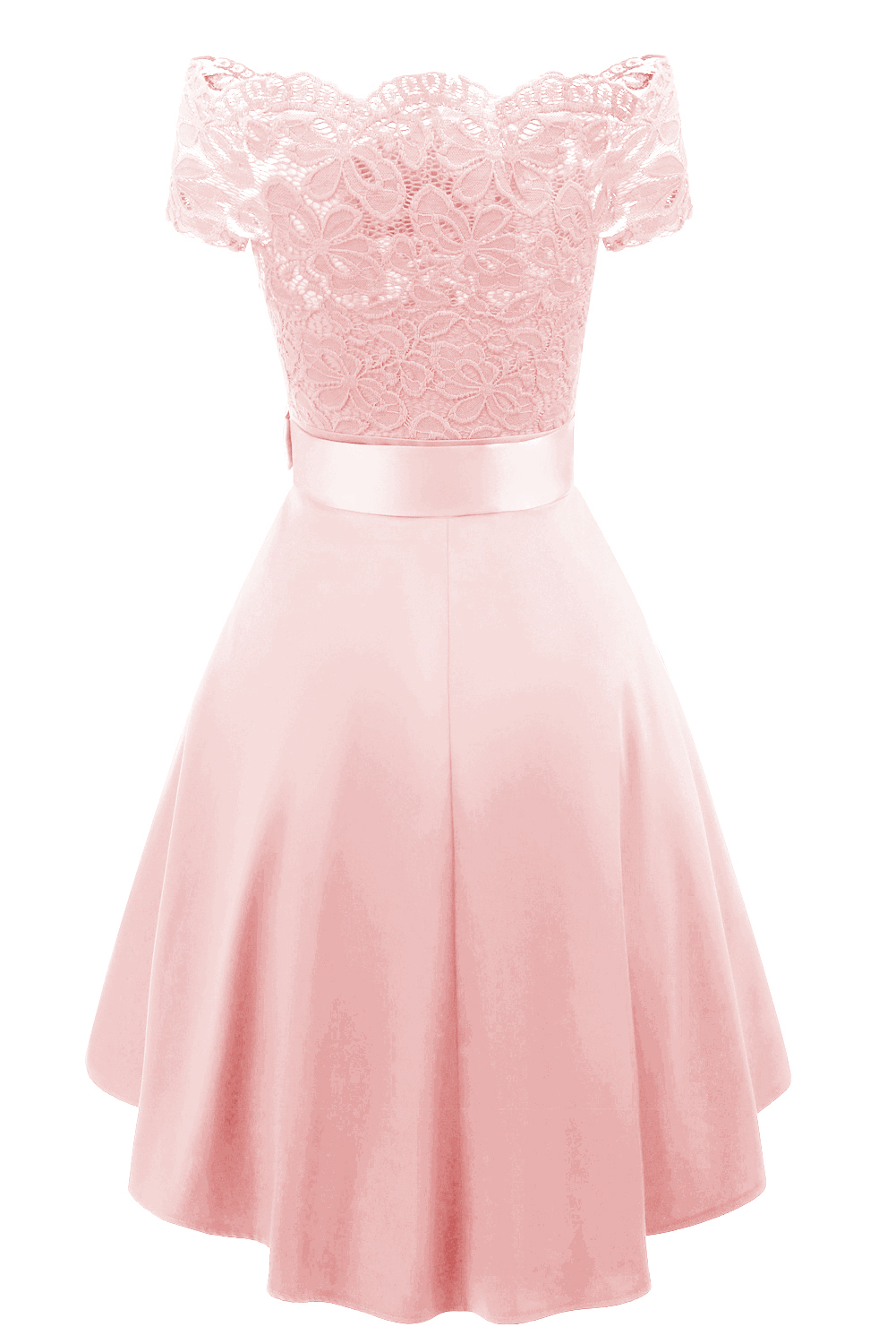 Off Shoulder Lace Upper Short Prom Dress