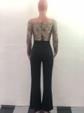 Lace Upper Sexy Chic Jumpsuit with Off Shoulder