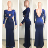 Sexy Shiny Mermaid Evening Dress with Long Sleeves