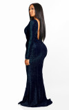 Sexy Shiny Mermaid Evening Dress with Long Sleeves