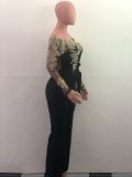 Lace Upper Sexy Chic Jumpsuit with Off Shoulder