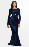 Sexy Shiny Mermaid Evening Dress with Long Sleeves