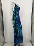 Summer Green Sequins Straps Long Mermaid Evening Dress