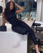 Sexy Plain Sleeveless Bodycon Jumpsuit