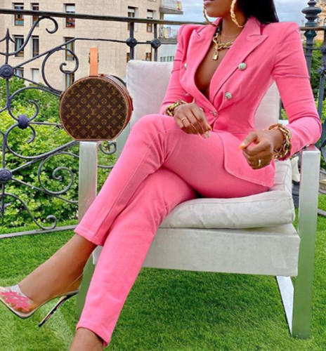 Autumn Formal 2pc Plain Blazer and Pants Suit