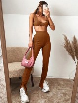 Sexy Two Piece Matching Plain Bra and High Waist Pants Set Sexy Two Piece Matching Plain Bra and High Waist Pants Set
