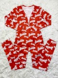 Cute Print Sexy Long Sleeve Fitted Jumpsuit