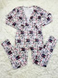 Cute Print Sexy Long Sleeve Fitted Jumpsuit