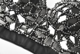 Party Sexy Rhinestone Push Up Strap Crop Top