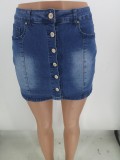 Botton Up Denim Mini Skirt