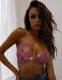 Party Sexy Beaded Halter Bra