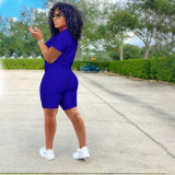 Summer Casual Honeycomb Shirt and Shorts Matching Set