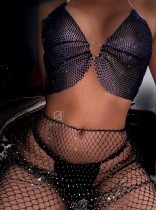 Summer Beach Fishnet Beaded High Waist Skirt Cover-Up