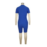 Summer Casual Honeycomb Shirt and Shorts Matching Set