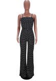 Summer White Polka Strap Formal Jumpsuit