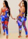 Summer Sexy Multicolor Cut Out One Shoulder Bodycon Jumpsuit