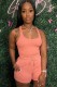 Summer Casual Pink Vest and Drawstrings Shorts 2PC Set