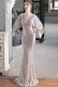 Autumn Formal Sequins Silver O-Neck Mermaid Evening Dress