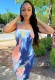 Summer Party Sexy Tie Dye Under-Knee Length Tube Dress