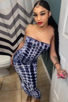 Summer Party Sexy Tie Dye Under-Knee Length Tube Dress Summer Party Sexy Tie Dye Under-Knee Length Tube Dress