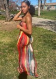 Summer Party Sexy Tie Dye Under-Knee Length Tube Dress