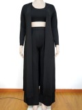 Autumn Plus Size Black 3 Piece Pants Set