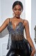 Fall Sexy Black Beaded Fringe Party Top