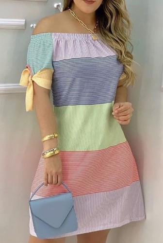 Summer Print Off Shoulder Midi Dress