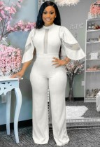 Autumn Formal White Patch Sexy Jumpsuit