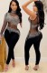Fall Sexy Black See Through Beaded One Sleeve Party Jumpsuit