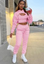 Autumn Sports Three Piece Pink Hoody Sweatsuit Autumn Sports Three Piece Pink Hoody Sweatsuit