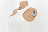 Summer White Sexy Tassels Bodycon Crop Top and Pants Set