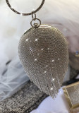 Women Elegant Black Evening Dinner Tassels Rhinestone Ball Handbag