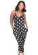 Women Summer Printed Casual Strap Dot Print Skinny Jumpsuit