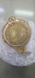 Women Elegant Golden Evening Dinner Tassels Rhinestone Ball Handbag