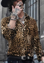 Mens Spring Casual Leopard Printed Long Sleeve holidays Shirt Mens Spring Casual Leopard Printed Long Sleeve holidays Shirt