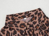 Mens Spring Casual Leopard Printed Long Sleeve holidays Shirt