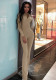 Women Spring Khaki Casual Turn-down Collar Long Sleeve Solid Jumpsuit