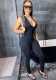 Women Summer Black Sexy Halter Sleeveless Solid Backless Full Length Skinny Jumpsuit