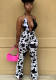 Women Summer Black Sexy Halter Sleeveless Patchwork PU Leather Backless Full Length Jumpsuit