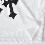 Women Summer White Streetwear O-Neck Solid Crop Top